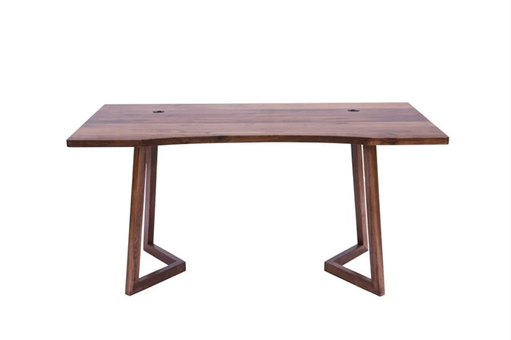 Black Walnut Wood Nature Edge Glued Office Table/Desk Top